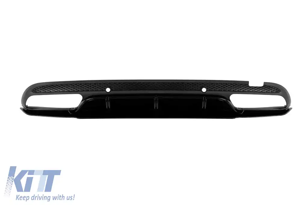 Difuzor tip C63 ediția 1 potrivit pentru bara de protecție spate A Design a Mercedes C-Class W205 2013-2020 -oo--oo-, cu garnitură de lac negru