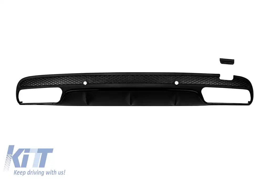 image-54-Difuzor tip C63 potrivit pentru bara spate A Design pe Mercedes C-Class W205 2013-2019 -oo--oo-, cu garnitură neagră
