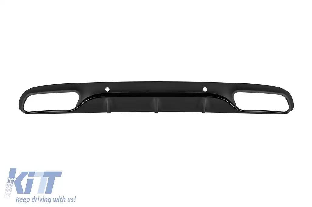 Difuzor tip C63 potrivit pentru bara spate A Design a Mercedes C-Class C205 coupe 2015-2019 -oo--oo-, cu garnitură neagră