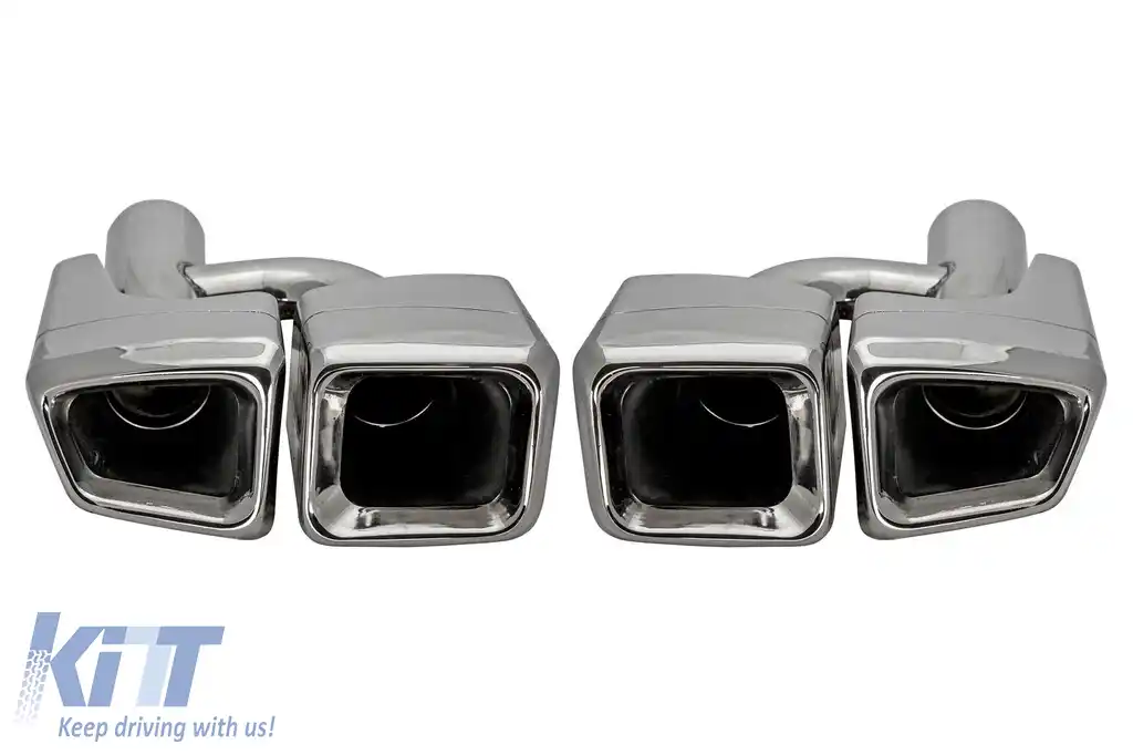 Difuzor tip CLS63 A Design cu capete cromate potrivit pentru bara spate standard a Mercedes CLS W218 2011-2018 -oo--oo--image-6150331