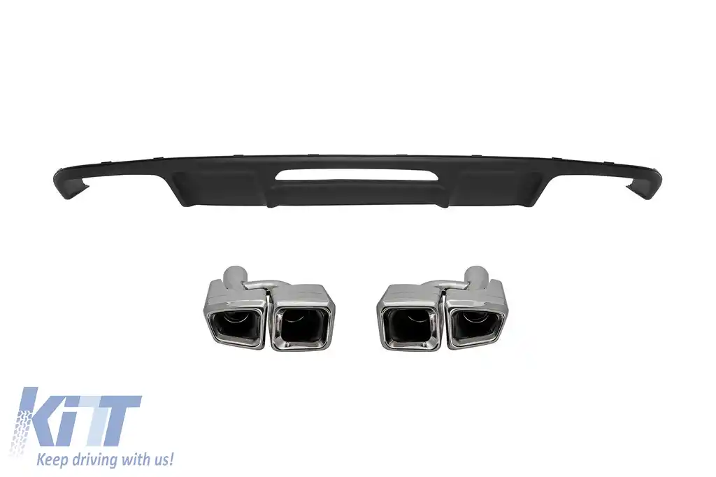 image-79-Difuzor tip CLS63 cu capace cromate tip E63, potrivit pentru bara spate A Design pe Mercedes CLS W218 2011-2018 -oo--oo-