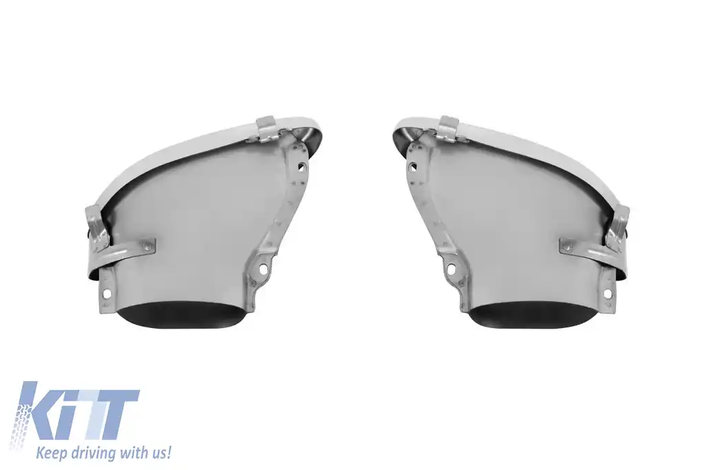 Difuzor tip E300 cu capete cromate potrivit pentru bara spate standard a Mercedes E-Class W212, S212 2014-2016, -oo--oo-, cu garnitură cromată-image-6150619