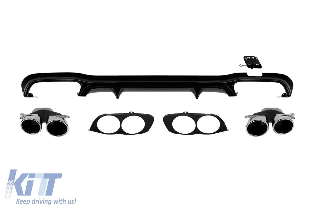 Difuzor tip E53 GT cu capete cromate potrivit pentru bara spate A Design pe Mercedes E-Class W213 2017-2022 -oo--oo-