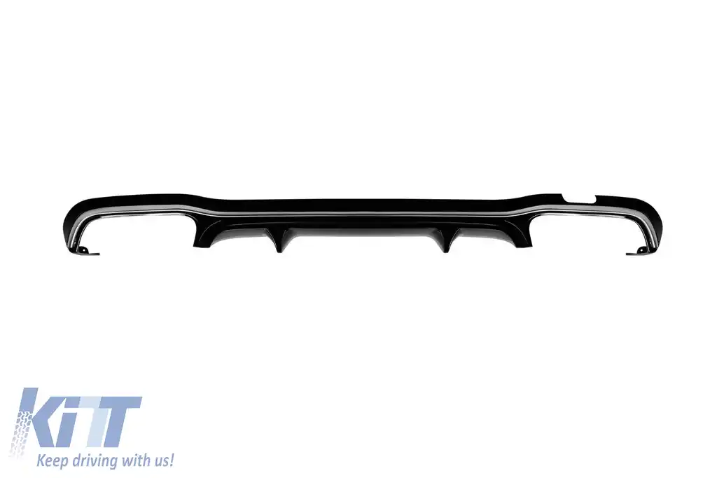 Difuzor tip E53 potrivit pentru bara spate A Design a Mercedes E-Class W213 sedan, S213 break 2016-2022 -oo--oo-, cu garnitură cromată