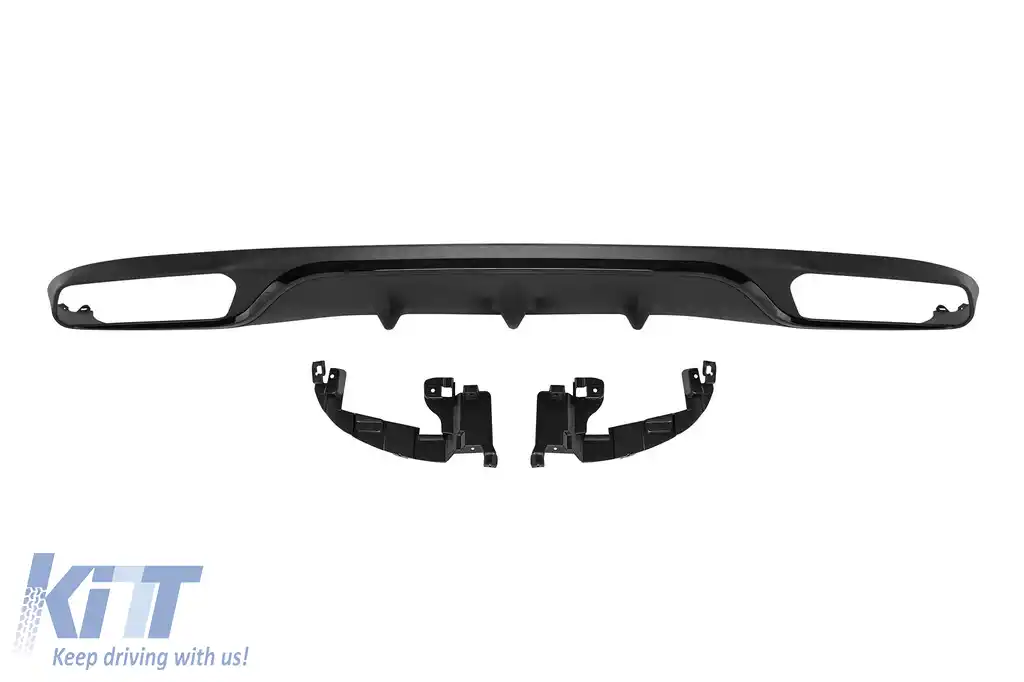 Difuzor tip E63 A Design potrivit pentru bara spate standard pentru Mercedes E-Class W213 după 2016 -oo--oo-, cu garnitură neagră