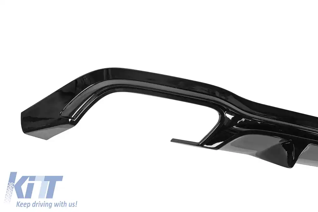 Difuzor tip E63 GT cu capete negre pentru bara spate A Design potrivit pentru Mercedes E-Class W213 după 2021 -oo--oo-, garnitură neagră-image-6156863