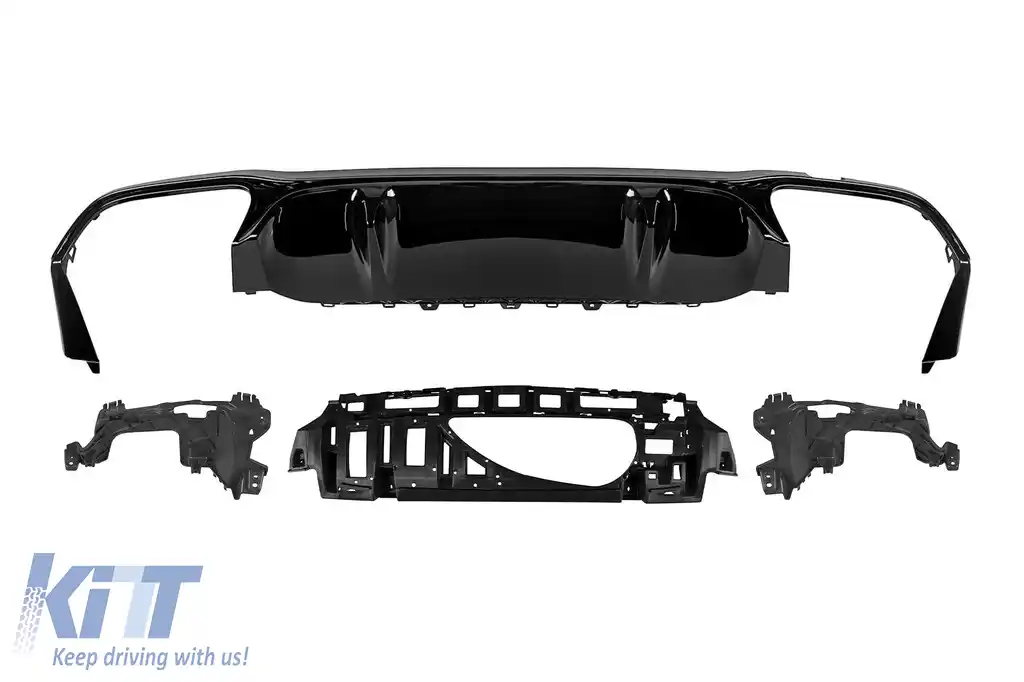 Difuzor tip E63 GT potrivit pentru bara spate A Design pe Mercedes E-Class W213 după 2021 -oo--oo-, cu garnitură neagră