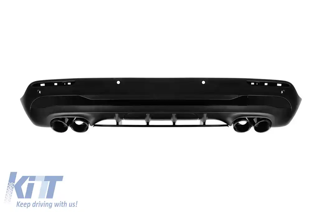 Difuzor tip GLA45 cu capete negre, potrivit pentru bara de protecție A Design la Mercedes GLA H247 după 2020 -oo-oo-, cu garnitură neagră