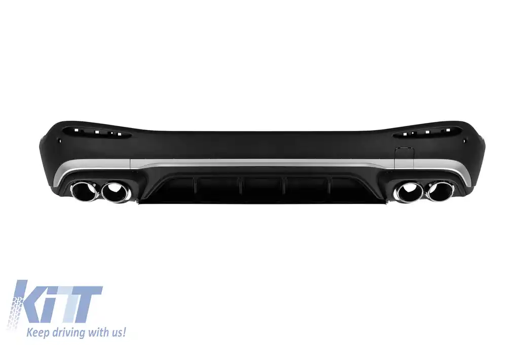 Difuzor tip GLC43 cu capace cromate pentru bara spate A Design potrivit pentru Mercedes GLC SUV X254 după 2023 -oo--oo-, cu garnitură cromată
