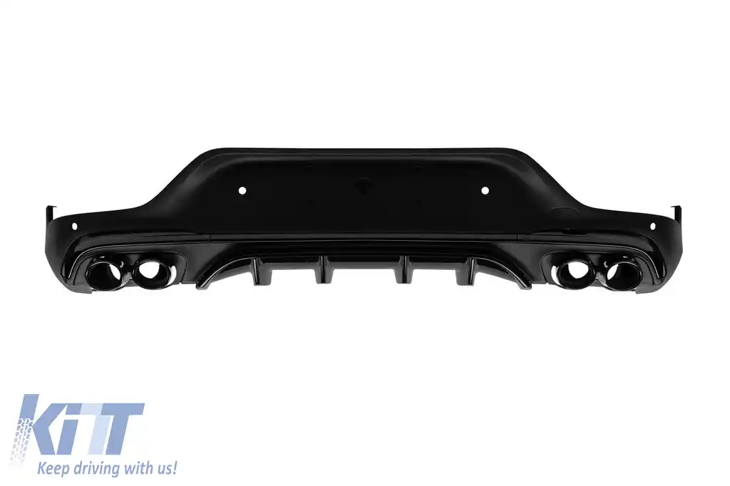Difuzor tip GLC43 cu duze negre potrivit pentru bara spate A Design pe Mercedes GLC Coupe C253 2015-2022 -oo--oo-