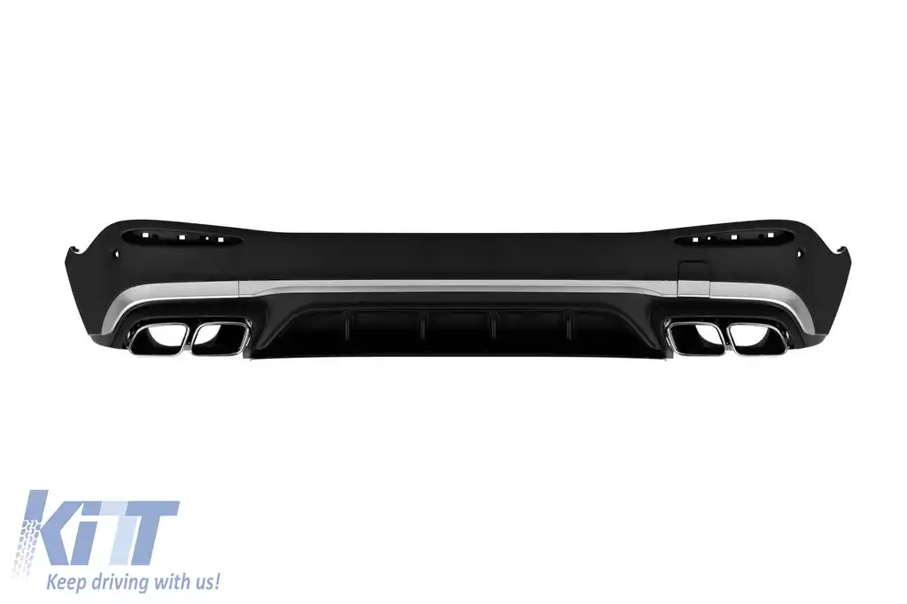 Difuzor tip GLC63 cu capete cromate pentru bara spate A Design potrivit pentru Mercedes GLC SUV X254 după 2023 -oo--oo-, cu garnitură cromată