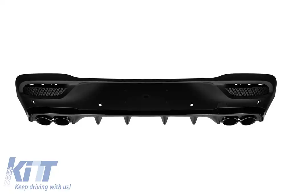 Difuzor tip GLE53 cu capete negre potrivit pentru bara de protecție A Design din spate pe Mercedes GLE Coupe C167 după 2019 -oo--oo-