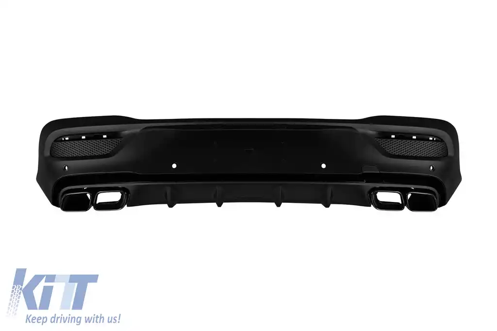 Difuzor tip GLE63 A Design cu capete negre potrivit pentru bara din spate a Mercedes GLE Coupe C167 după 2020 -oo--oo-