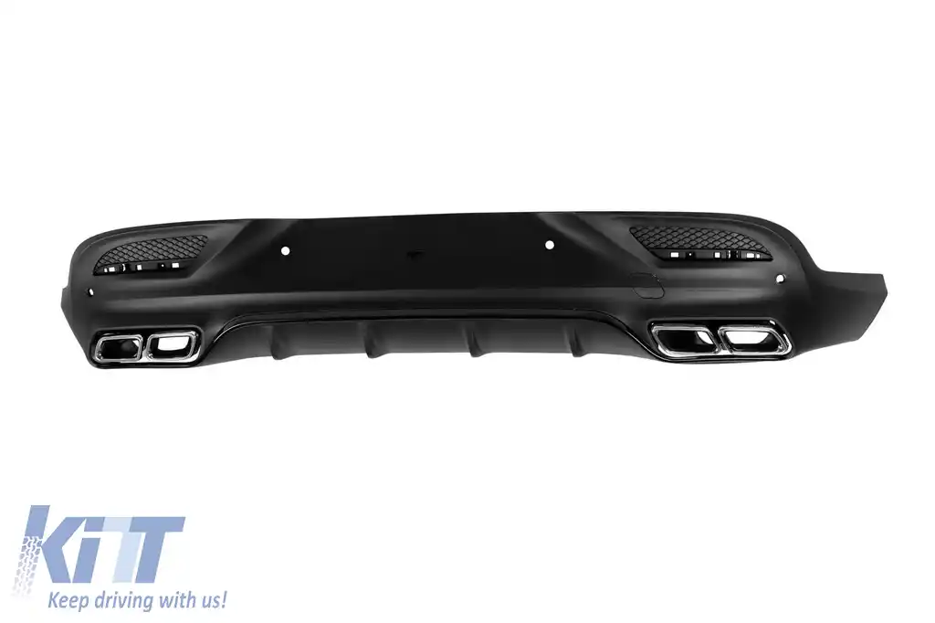 Difuzor tip GLE63 cu capace cromate pentru bara spate A Design potrivit pentru Mercedes GLE Coupe C292 2016-2019 -oo--oo-, cu garnitură de lac negru-image-6138690
