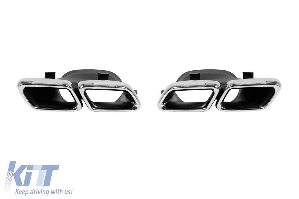 Difuzor tip GLE63 cu capace cromate pentru bara spate A Design potrivit pentru Mercedes GLE Coupe C292 2016-2019 -oo--oo-, cu garnitură de lac negru-image-6138694