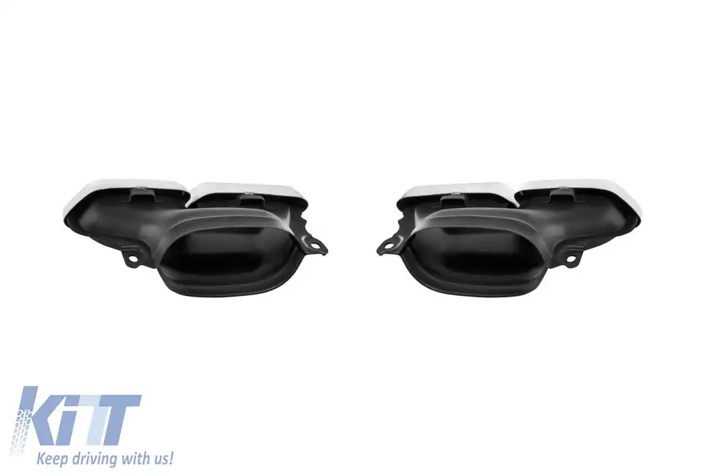 Difuzor tip GLE63 cu capete cromate potrivit pentru bara de protecție din spate A Design Mercedes GLE W166 2015-2019 -oo--oo-, cu garnitură cromată-image-6264602