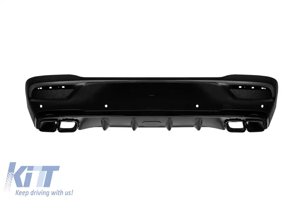 Difuzor tip GLE63 cu capete negre potrivit pentru bara spate A Design pe Mercedes GLE Coupe C167 după 2020 -oo--oo-