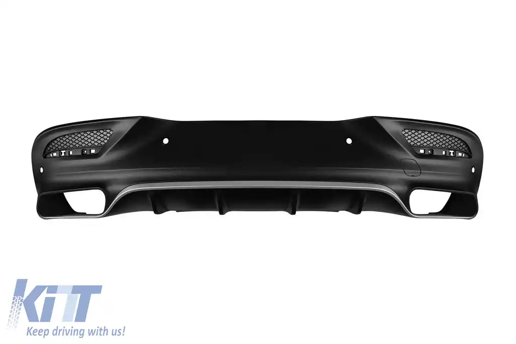 Difuzor tip GLE63 potrivit pentru bara de protecție spate A Design a Mercedes GLE Coupe C292 2015-2019 -oo--oo-, cu garnitură cromată