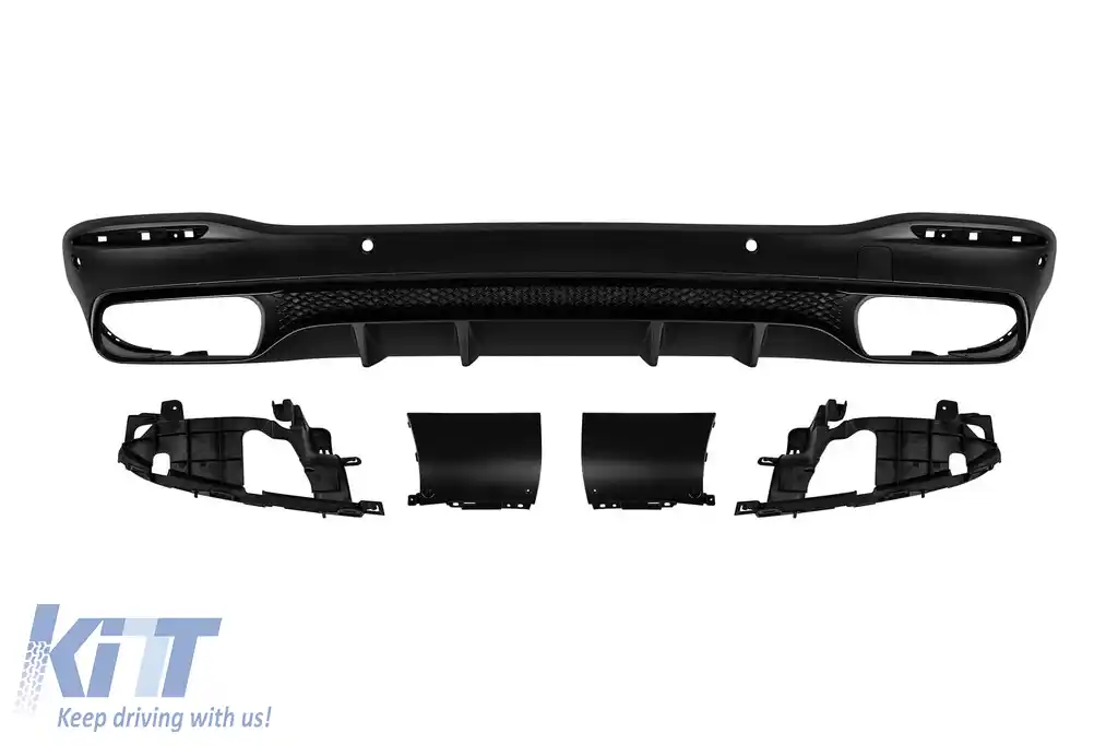 Difuzor tip GLS63 potrivit pentru bara spate A Design pe Mercedes GLS X167 dupa 2019 -oo--oo-, cu garnitura neagra