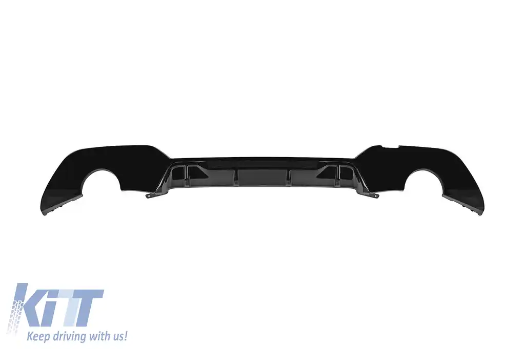 Difuzor tip M Competition potrivit pentru bara spate M Technik pe BMW Seria 3 G20 sedan, G21 break 330i 2019-2022 -o---o-, lac negru