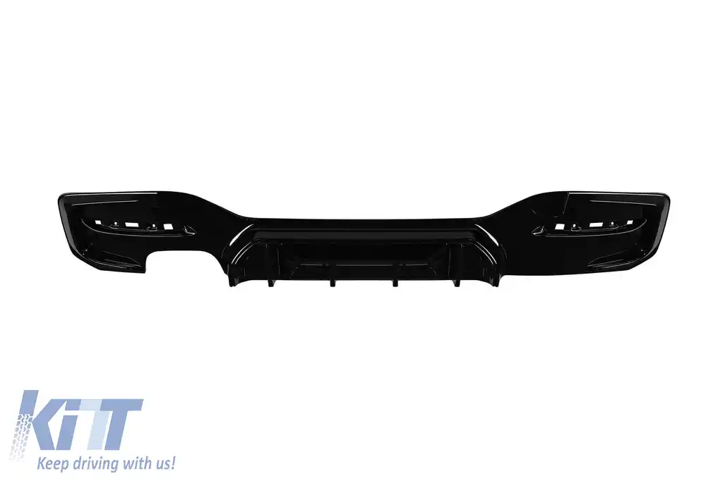 Difuzor tip M Competition potrivit pentru bara spate M Technik pe BMW Seria 1 F20 5 uși, F21 3 uși 2015-2019 -oo---, lac negru