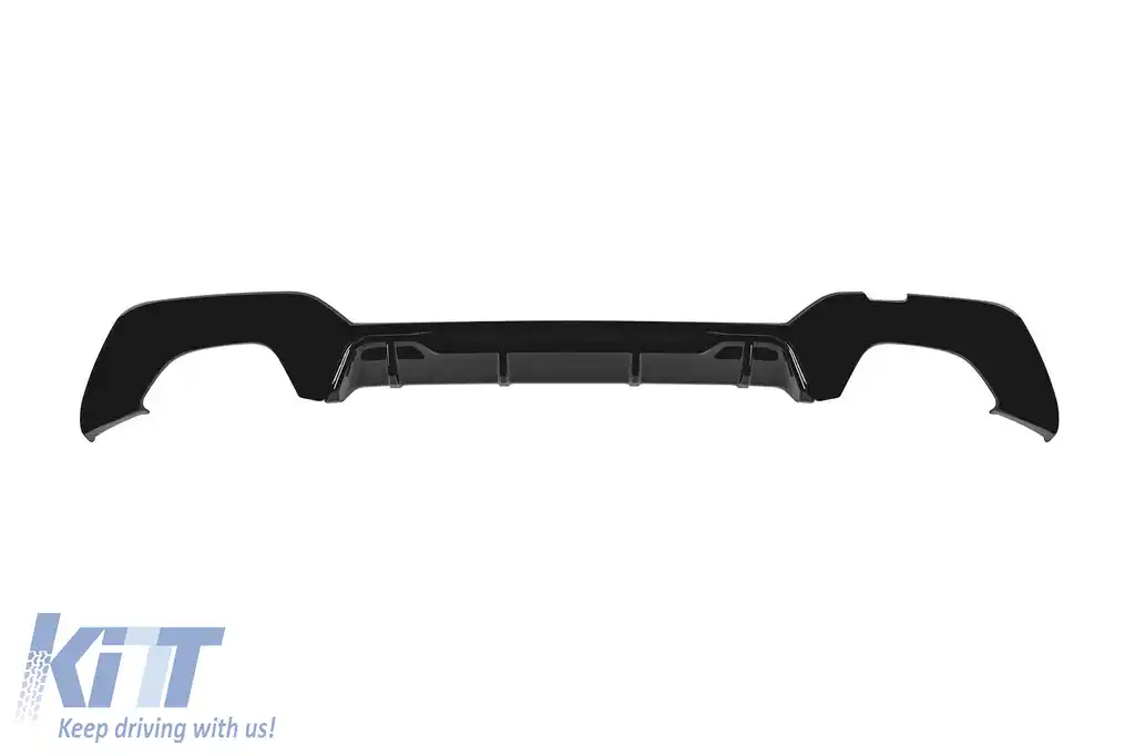 Difuzor tip M Competition potrivit pentru bara spate M Technik pe BMW Seria 3 G20 sedan, G21 break 325i după 2019 -oo--oo-, lac negru