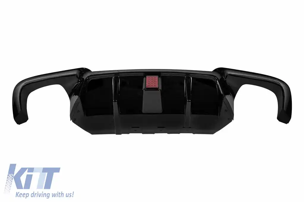 Difuzor tip M Performance Design Design potrivit pentru bara spate M a BMW Seria 5 F10 sedan 2010-2017 cu stop de frână suplimentar, lac negru -oo--oo-