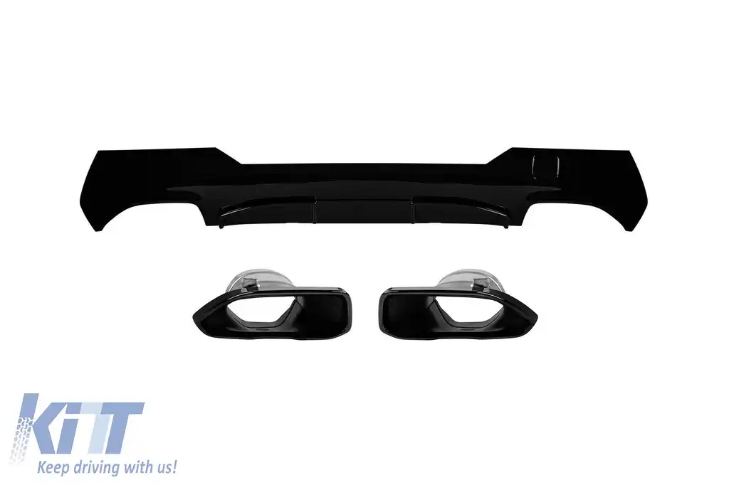 Difuzor tip M Performance Design Design potrivit pentru bara M spate cu capace negre pentru BMW Seria 4 G22 Coupe, G23 Cabriolet după 2020 -oo--oo-