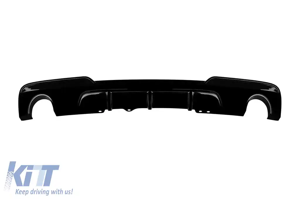 Difuzor tip M Performance Design Design potrivit pentru bara spate M Technik pe BMW Seria 5 F10 sedan, F11 break 2010-2017 -o---o-, lac negru