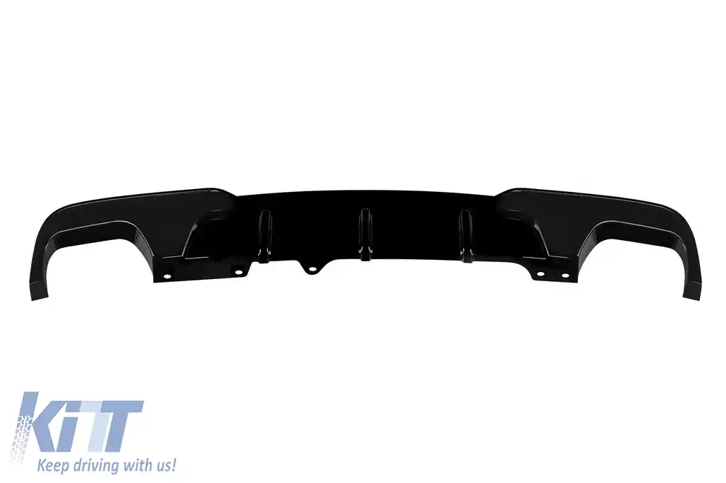 image-34-Difuzor tip M Performance Design Design potrivit pentru bara spate M Technik pe BMW Seria 5 F10 sedan, F11 break 2010-2017 -oo--oo-, lac negru