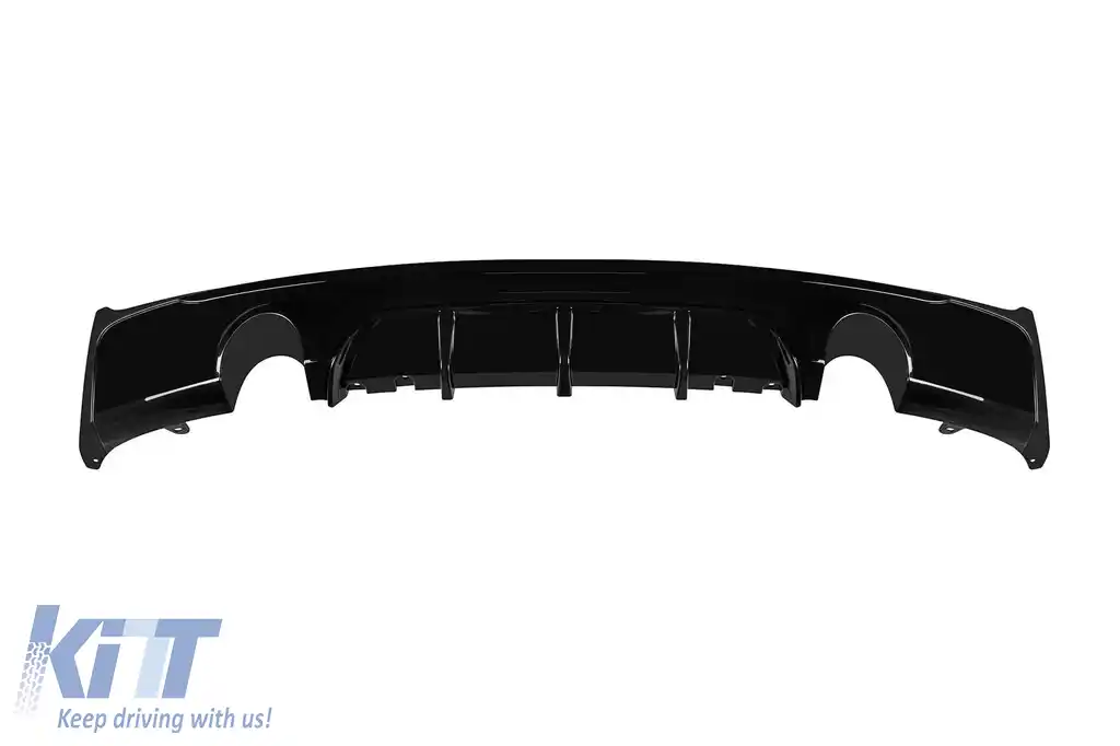 Difuzor tip M Performance Design Design potrivit pentru bara spate M Technik pe BMW Seria 2 F22 coupe, F23 cabrio după 2013 -o---o-, lac negru