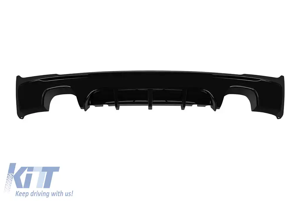 Difuzor tip M Performance Design Design potrivit pentru bara spate M Technik pe BMW Seria 2 F22 Coupe, F23 Cabriolet după 2013 -oo--oo-, lac negru