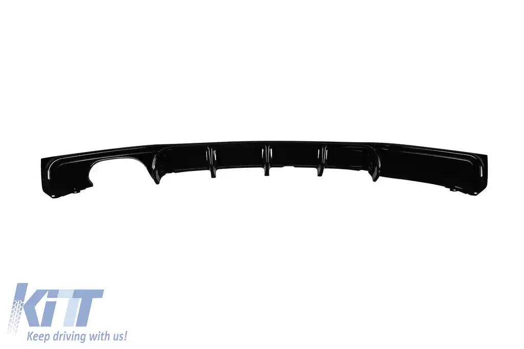 Difuzor tip M Performance Design Design potrivit pentru bara spate M Technik la BMW Seria 3 F30 sedan, F31 break 2011-2019 -oo---, lac negru