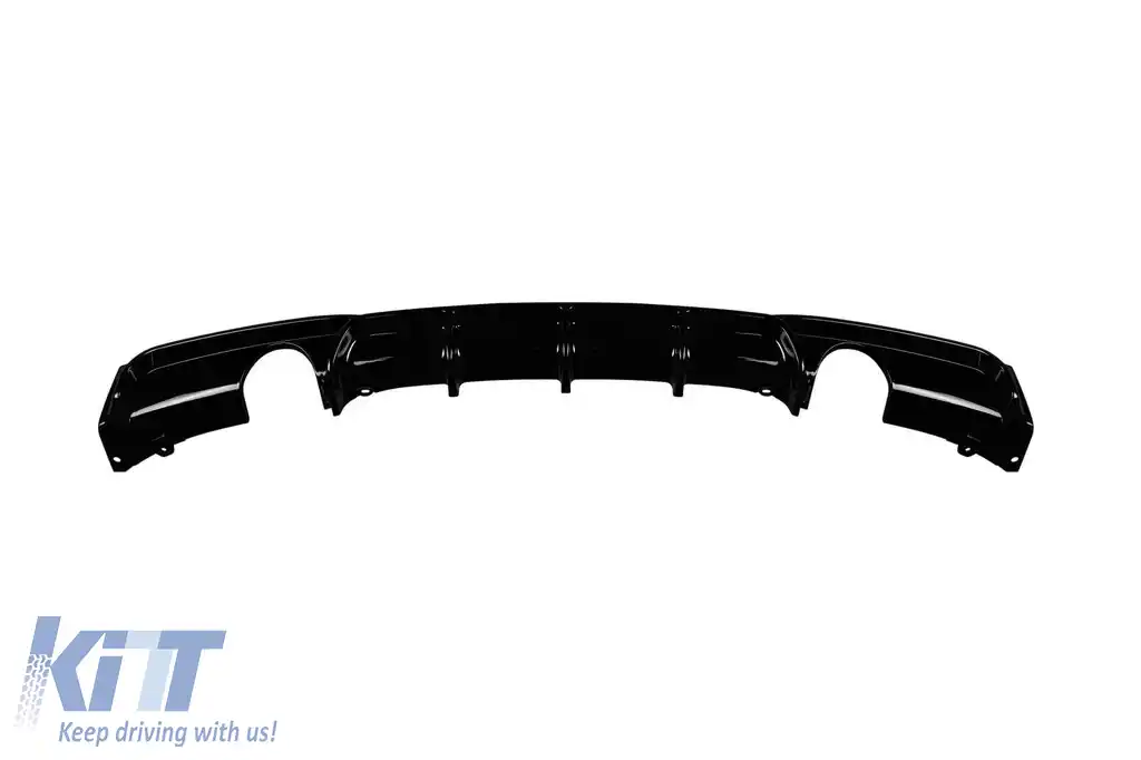 Difuzor tip M Performance Design Design potrivit pentru bara spate M Technik pe BMW Seria 3 F30 sedan, F31 break 2011-2019 -o--o-, lac negru