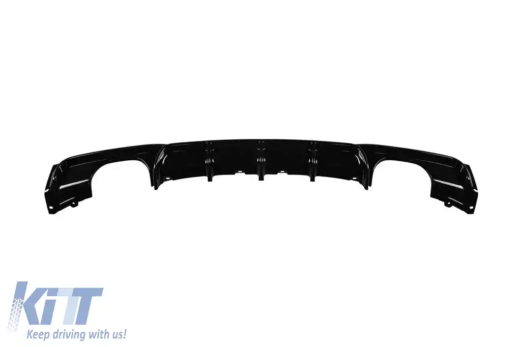 Difuzor tip M Performance Design Design potrivit pentru bara spate M Technik pe BMW Seria 3 F30 sedan, F31 break 2011-2019 -oo--oo-, lac negru