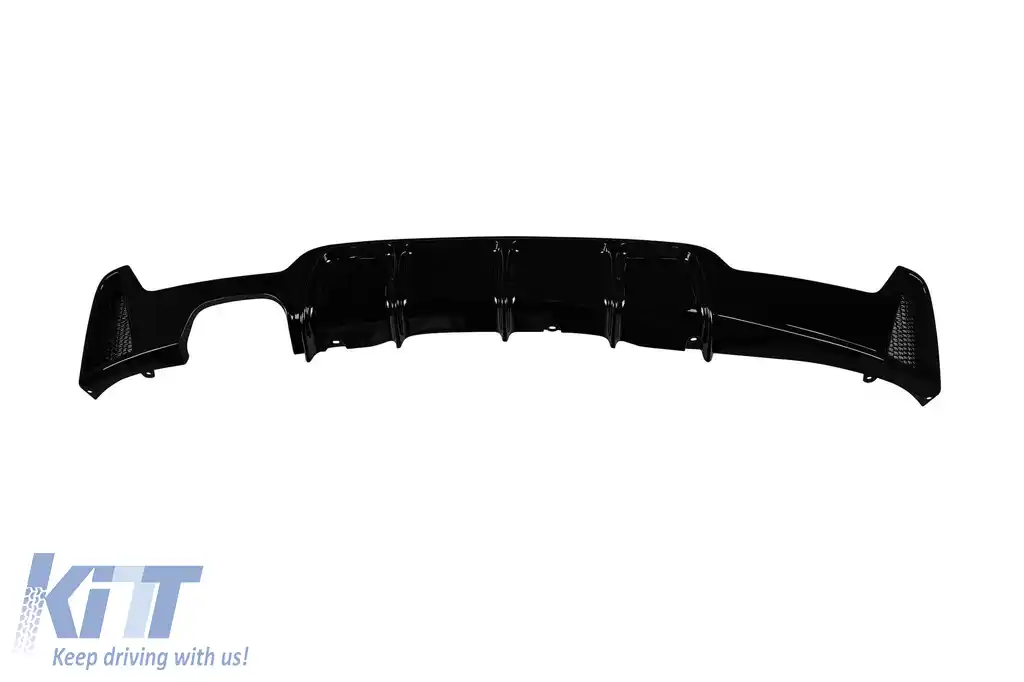 Difuzor tip M Performance Design Design potrivit pentru bara spate M Technik pe BMW Seria 4 F32 coupe, F33 cabrio, F36 gran coupe după 2013 -oo---, lac negru