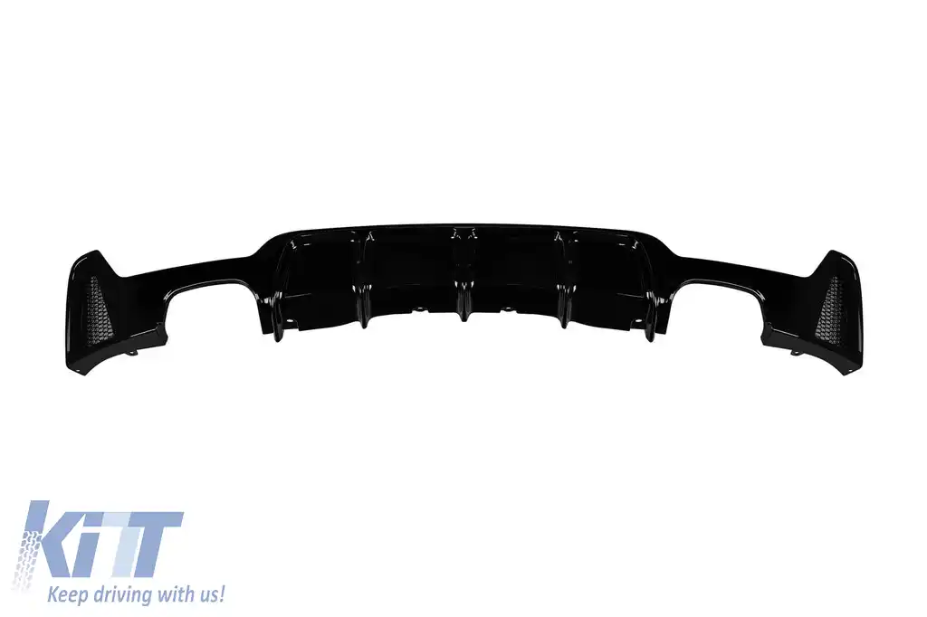 Difuzor tip M Performance Design Design potrivit pentru bara spate M Technik pe BMW Seria 4 F32 coupe, F33 cabrio, F36 gran coupe după 2013 -oo--oo-, lac negru