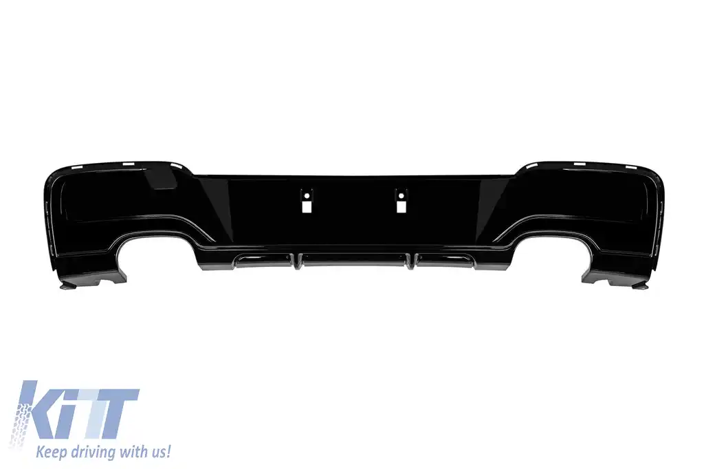 Difuzor tip M Performance Design Design potrivit pentru bara spate M Technik pe BMW Seria 1 F20 2010-2015 -oo--oo-, lac negru