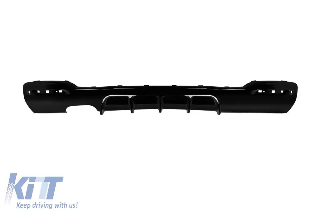 Difuzor tip M Performance Design Design potrivit pentru bara spate M Technik pe BMW Seria 3 GT F34 2013-2016 -oo----, lac negru