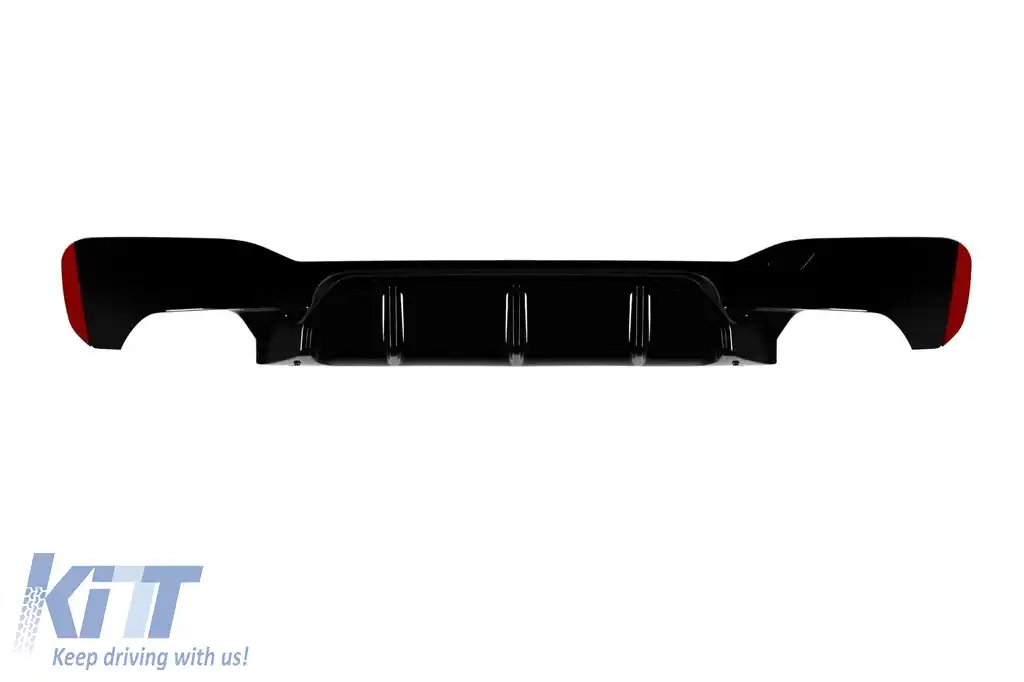 Difuzor tip M5 competition potrivit pentru versiunile 530, 540 cu bara spate M Technik pe BMW Seria 5 G30 sedan, G31 break după 2017 -oo--oo-, lac negru