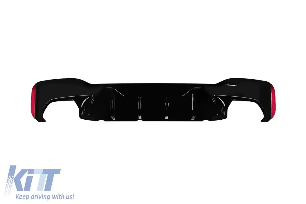 Difuzor tip M5 Competition potrivit pentru versiunile 530, 540 cu bara de protecție M Technik spate pe BMW Seria 5 G30 sedan, G31 break 2017-2020 -oo--oo-, lac negru