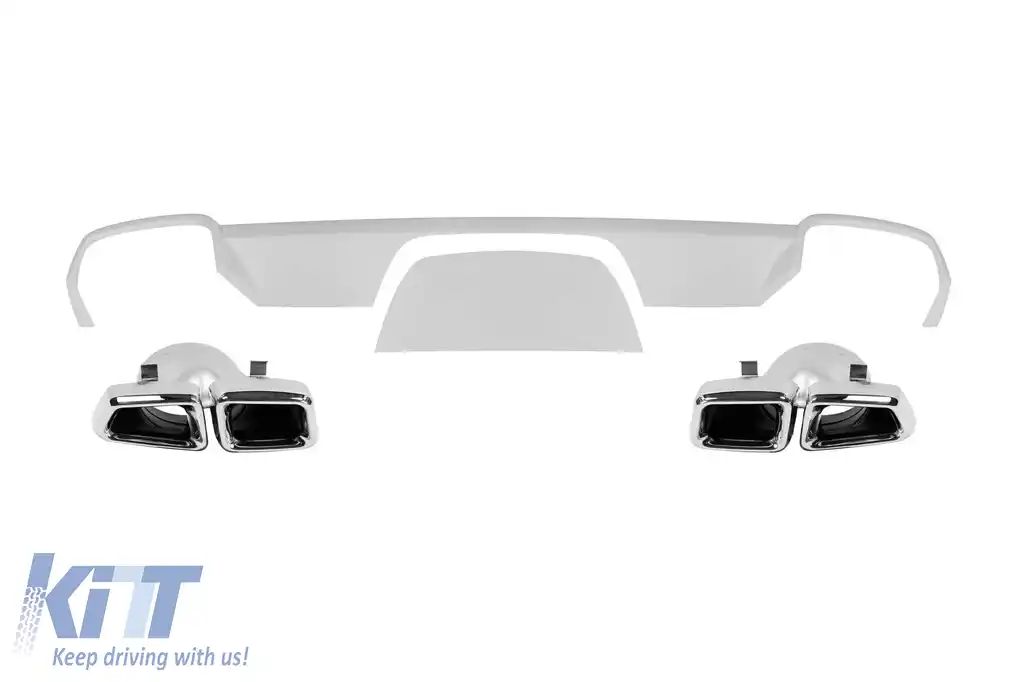 image-46-Difuzor tip ML63 cu capete cromate potrivit pentru bara spate A Design pentru Mercedes ML W166 2012-2015 -oo--oo-