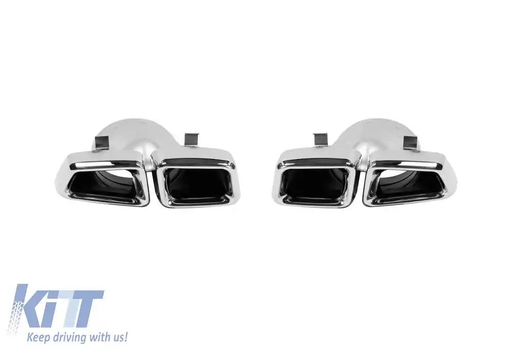 Difuzor tip ML63 cu capete cromate potrivit pentru bara spate A Design pentru Mercedes ML W166 2012-2015 -oo--oo--image-6148133