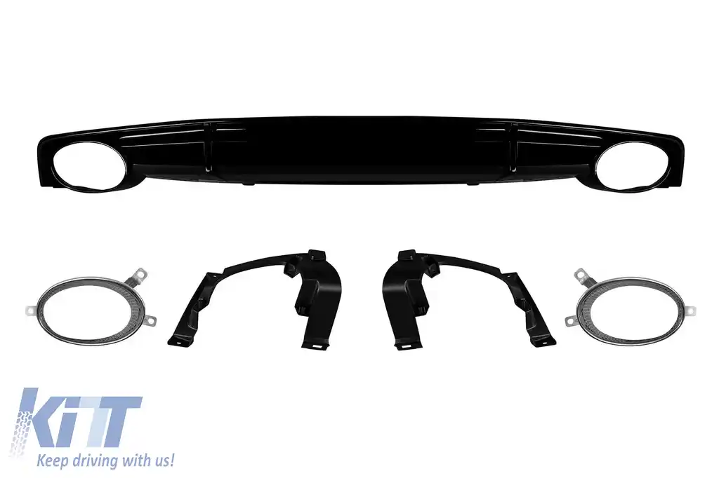 Difuzor tip RS7 cu capace cromate potrivit pentru bara spate standard a Audi A7 2015-2018 -O---O-