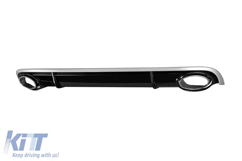 Difuzor tip RS7 cu capete cromate potrivit pentru bara spate standard a Audi A7 Sportback 2010-2014 -O--O--image-6162879