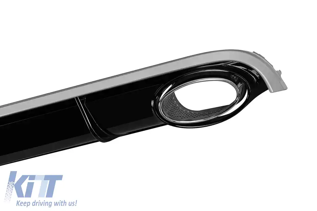 Difuzor tip RS7 cu capete cromate potrivit pentru bara spate standard a Audi A7 Sportback 2010-2014 -O--O--image-6162880