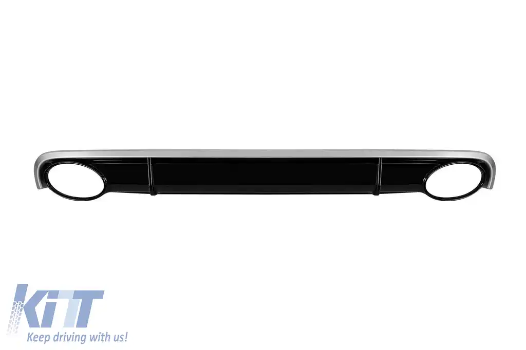 Difuzor tip RS7 cu capete cromate potrivit pentru bara spate standard a Audi A7 Sportback 2010-2014 -O--O--image-6162882