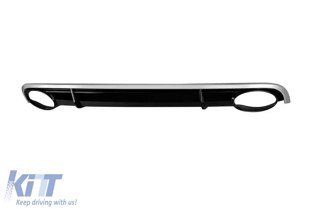 Difuzor tip RS7 cu capete cromate potrivit pentru bara spate standard a Audi A7 Sportback 2010-2014 -O--O--image-6162883