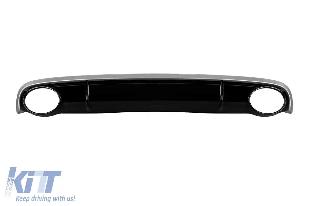 Difuzor tip RS7 cu capete cromate potrivit pentru bara spate standard a Audi A7 Sportback 2010-2014 -O--O--image-6162885