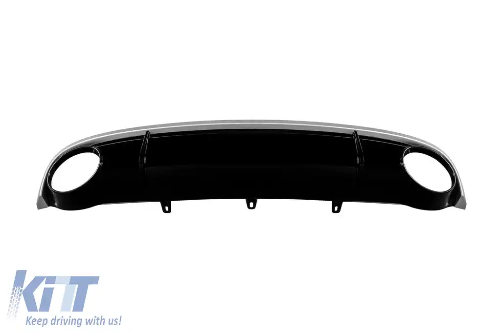 Difuzor tip RS7 cu capete cromate potrivit pentru bara spate standard a Audi A7 Sportback 2010-2014 -O--O--image-6162886